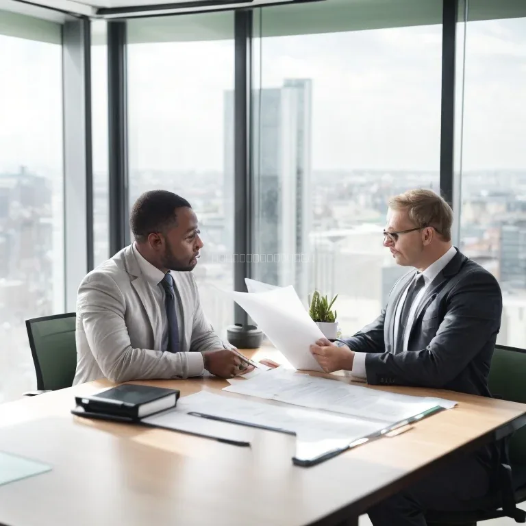 Consultation with legal expert reviewing business contract
